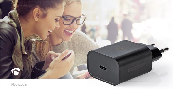 Nedis Oplader - 30 W - PD3.0 27W / PD3.0 30W / QC3.0 - 1.5 / 2.0 / 2.5 / 3.0 A - Outputs: 1 - USB-C - Automatische Voltage Selectie - Zwart - afbeelding 10