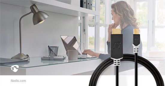 Nedis Mini DisplayPort-Kabel - DisplayPort 1.4 - Mini-DisplayPort Male - HDMI Connector - 48 Gbps - Verguld - 2.00 m - Rond - PVC - Antraciet - Polybag - afbeelding 5
