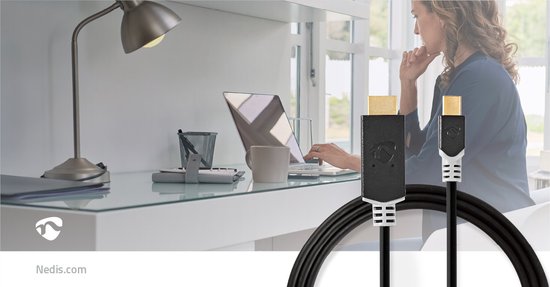 Nedis Mini DisplayPort-Kabel - DisplayPort 1.4 - Mini-DisplayPort Male - HDMI Connector - 48 Gbps - Verguld - 2.00 m - Rond - PVC - Antraciet - Window Box - afbeelding 5