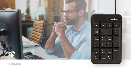 Nedis Bedraad Toetsenbord - USB-A - Kantoor - Enkelhandig - Nummeriek - Numeriek toetsenbord - afbeelding 10