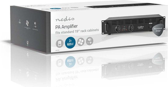 Nedis PA-Versterker - RMS Output: 2x 40 W @ 8 Ohm / 2x 60 W @ 4 Ohm - 2 Kanalen - 19 "rack-montage - Metaal - Zwart - afbeelding 10