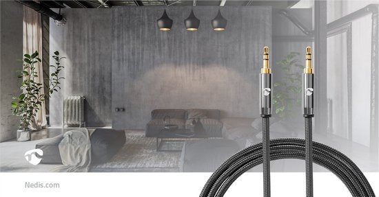 Nedis Stereo-Audiokabel - 3,5 mm Male - 3,5 mm Male - Verguld - 1.00 m - Rond - Antraciet / Gun Metal Grijs - Cover Window Box - afbeelding 7