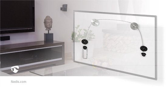 Nedis Vaste TV-Muurbeugel - 37-70 " - Maximaal schermgewicht: 50 kg - Minimale muurafstand: 14.5 mm - Montage draad - ABS / Staal - Metaal / Zwart - afbeelding 11