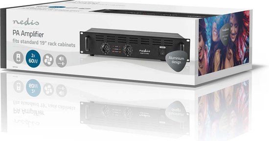 Nedis PA-Versterker - RMS Output: 2x 40 W @ 8 Ohm / 2x 60 W @ 4 Ohm - 2 Kanalen - 19 "rack-montage - Metaal - Zwart - afbeelding 9