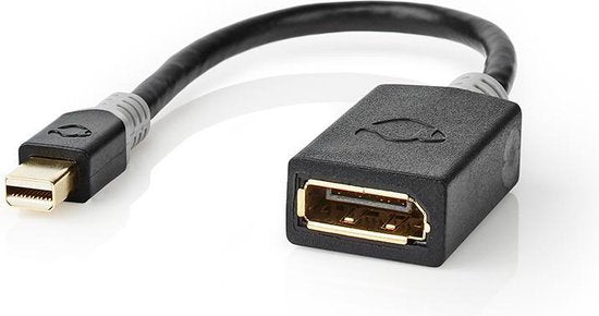 Nedis Mini DisplayPort-Kabel - DisplayPort 1.4 - Mini-DisplayPort Male - DisplayPort Female - 48 Gbps - Verguld - 0.20 m - Rond - PVC - Antraciet - Window Box - afbeelding 4