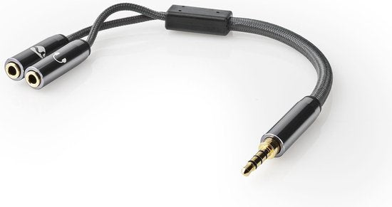 Nedis Stereo-Audiokabel - 3,5 mm Male - 2x 3,5 mm Female - Verguld - 0.20 m - Rond - Grijs / Gun Metal Grijs - Cover Window Box - afbeelding 17