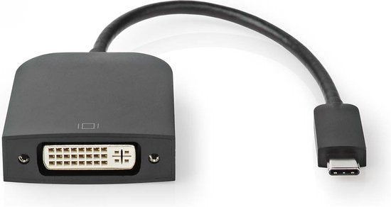 Nedis USB-C Adapter - USB 3.2 Gen 1 - USB-C Male - DVI-D 24+1-Pins Female - 1080p - 0.20 m - Rond - Vernikkeld - PVC - Zwart - Doos - afbeelding 4