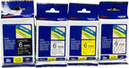 4 Verschillende ORIGINELE Brother Tze-tape 6 mm x 8 meter Super Sale - afbeelding 1