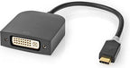 Nedis USB-C Adapter - USB 3.2 Gen 1 - USB-C Male - DVI-D 24+1-Pins Female - 1080p - 0.20 m - Rond - Verguld - PVC - Antraciet - Window Box met Euro Lock - afbeelding 4