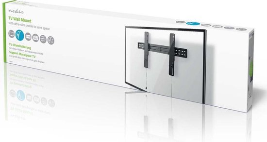 Nedis Kantelbare TV-Muurbeugel - 37-70 " - Maximaal schermgewicht: 35 kg - Kantelbaar: -12 ° - Minimale muurafstand: 30 mm - Staal - Zwart - afbeelding 12