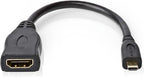 Nedis High Speed ​​HDMI-Kabel met Ethernet - HDMI Micro-Connector - HDMI Output - 4K@30Hz - 10.2 Gbps - 0.20 m - Rond - PVC - Zwart - Envelop - afbeelding 14