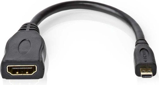 Nedis High Speed ​​HDMI-Kabel met Ethernet - HDMI Micro-Connector - HDMI Output - 4K@30Hz - 10.2 Gbps - 0.20 m - Rond - PVC - Zwart - Envelop - afbeelding 14
