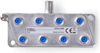Nedis Satellietsplitter - 5 - 2400 MHz - 18.5 dB - Aantal ingangen: 1 - Outputs: 8 - Impedantie: 75 Ohm - Zink - Zilver - afbeelding 1