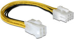 Nedis Interne Voedingskabel - EPS 8-Pins Male - P4 Female - Verguld - 0.15 m - Rond - PVC - Geel / Zwart - Envelop - afbeelding 9