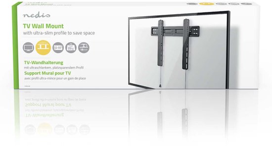 Nedis Vaste TV-Muurbeugel - 32 - 55 " - Maximaal schermgewicht: 35 kg - Minimale muurafstand: 18 mm - Staal - Zwart - afbeelding 11
