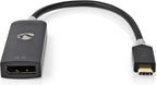 Nedis USB-C Adapter - USB 3.2 Gen 1 - USB-C Male - DisplayPort Female - 8K@30Hz - 0.20 m - Rond - Verguld - PVC - Antraciet - Doos - afbeelding 1