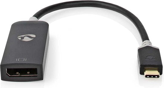 Nedis USB-C Adapter - USB 3.2 Gen 1 - USB-C Male - DisplayPort Female - 8K@30Hz - 0.20 m - Rond - Verguld - PVC - Antraciet - Doos - afbeelding 1