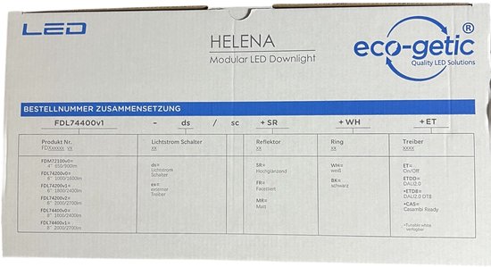 Downlighter LED Eco-Getic Helena 19,5 w / 25 w 3000 K / 4000 K 1860 / 2500 lumen doorsnede zaaggat 20 cm - afbeelding 15