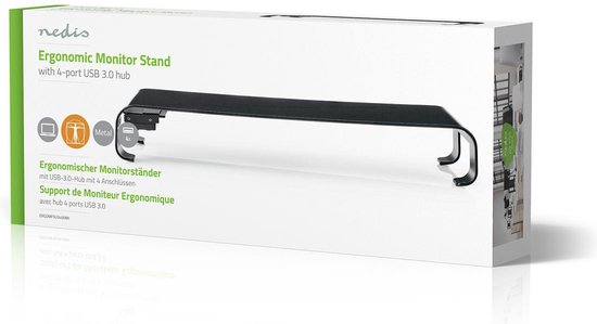 Nedis Monitorstandaard - Ergonomie: Yes - Maximaal draagvermogen: 18 kg - Universeel - USB Hub - Verstelbare hoogte: Nee - afbeelding 3