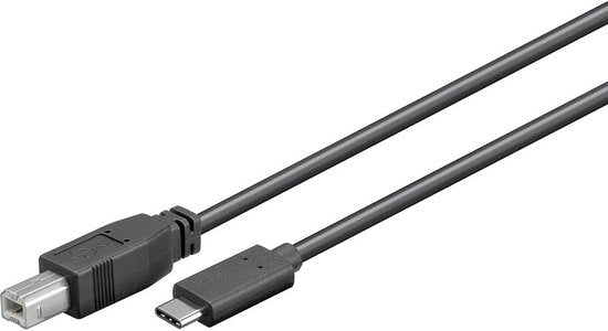 Nedis USB-Kabel - USB 2.0 - USB-C Male - USB-B Male - 480 Mbps - Vernikkeld - 2.00 m - Rond - PVC - Zwart - Doos - afbeelding 3