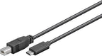 Nedis USB-Kabel - USB 2.0 - USB-C Male - USB-B Male - 480 Mbps - Vernikkeld - 2.00 m - Rond - PVC - Zwart - Doos - afbeelding 3