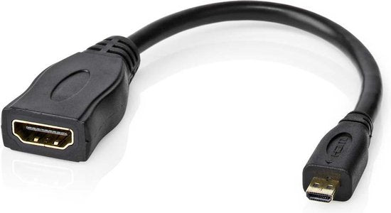 Nedis High Speed ​​HDMI-Kabel met Ethernet - HDMI Micro-Connector - HDMI Output - 4K@30Hz - 10.2 Gbps - 0.20 m - Rond - PVC - Zwart - Envelop - afbeelding 3