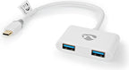 Nedis USB Multi-Port Adapter - 2-in-1 - USB 3.1 Gen1 - USB-C Male - 2x USB-A - 1000 Mbps - 0.20 m - Rond - Verguld - PVC - Wit - Window Box - afbeelding 2