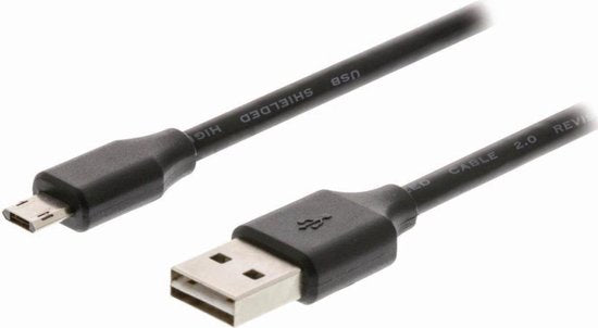 Nedis CCGB60510BK10 USB-kabel 1 m 2.0 USB A Micro-USB B Zwart - afbeelding 1