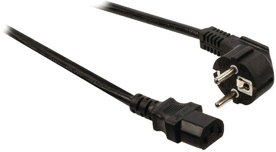 Nedis Stroomkabel - Type F (CEE 7/7) Male - IEC-320-C13 - Gehoekt - Recht - Vernikkeld - 2.00 m - Rond - PVC - Zwart - Label - afbeelding 12