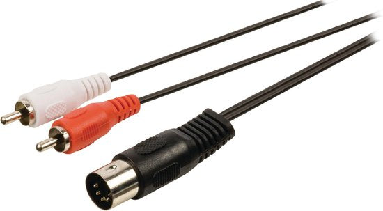 Nedis DIN-Audiokabel - DIN 5-Pins Male - 2x RCA Male - Vernikkeld - 1.00 m - Rond - PVC - Zwart - Label - afbeelding 14