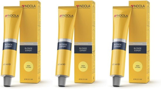 Indola Profession Blonde Expert High Lifting 60ml – 1000.3 blond goud - 3 tubes - afbeelding 1
