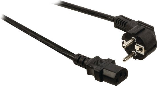 Nedis Stroomkabel - Type F (CEE 7/7) Male - IEC-320-C13 - Gehoekt - Recht - Vernikkeld - 3.00 m - Rond - PVC - Zwart - Label - afbeelding 4