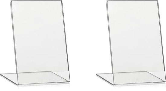 L-standaard van acryl - Staand formaat - Voor tafelpresentaties - Set van 2 - afbeelding 1