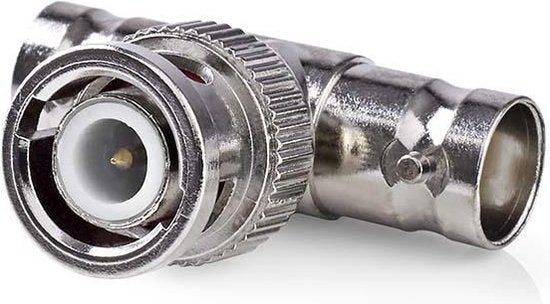 Nedis BNC-Adapter - BNC Male - 2x BNC Female - Vernikkeld - 50 Ohm - T-Splitter - Metaal - Zilver - 10 Stuks - Polybag - afbeelding 4