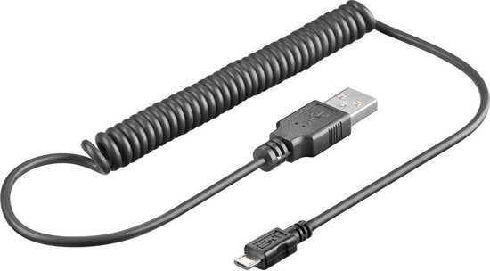 USB-Kabel - USB 2.0 - USB-A Male - USB Micro-B Male - 480 Mbps - Vernikkeld - 2.00 m - Gekruld - PVC - Zwart - Envelop - afbeelding 10