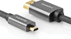 High Speed ​​HDMI-Kabel met Ethernet - HDMI Connector - HDMI Micro-Connector - 4K@60Hz - 18 Gbps - 2.00 m - Rond - Katoen - Antraciet / Gun Metal Grijs - Cover Window Box - afbeelding 3