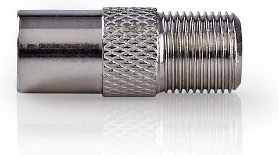 Nedis Satelliet- en Antenne-Adapter - IEC (Coax) Male - F-Female - Vernikkeld - 75 Ohm - Recht - Metaal - Zilver - 10 Stuks - Polybag - afbeelding 1