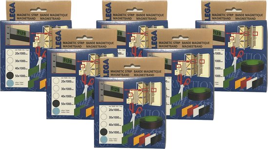 Lega Magneetband blauw 5cm x 100cm - 6 stuks - afbeelding 1