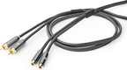 Stereo-Audiokabel - 2x RCA Male - 2x RCA Female - Verguld - 2.00 m - Rond - Grijs / Gun Metal Grijs - Cover Window Box - afbeelding 12
