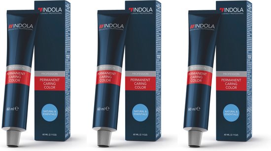 Indola Profession Permanent Caring Color Natural & Essentials 60ml – 7.3 middel blond goud - 3 tubes - afbeelding 1