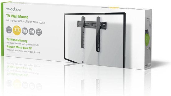 Nedis Vaste TV-Muurbeugel - 32 - 55 " - Maximaal schermgewicht: 35 kg - Minimale muurafstand: 18 mm - Staal - Zwart - afbeelding 5