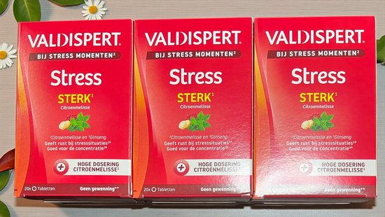 3 x Valdispert Stress Sterk - Citroenmelisse geeft rust bij stresssituaties* en Ginseng is goed voor de concentratie* - 20 tabletten - afbeelding 2