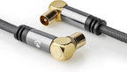 Coaxkabel - IEC (Coax) Male - IEC (Coax) Female - Verguld - 75 Ohm - Viervoudig Afgeschermd - 2.00 m - Rond - Katoen - Grijs / Gun Metal Grijs - Cover Window Box - afbeelding 2