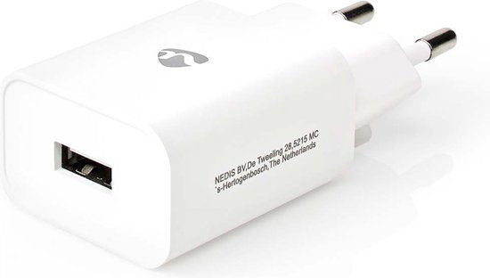 Nedis Oplader - 12 W - 1x 2.4 A - Outputs: 1 - USB-A - Geen Kabel Inbegrepen - Single Voltage Output - Wit - afbeelding 5