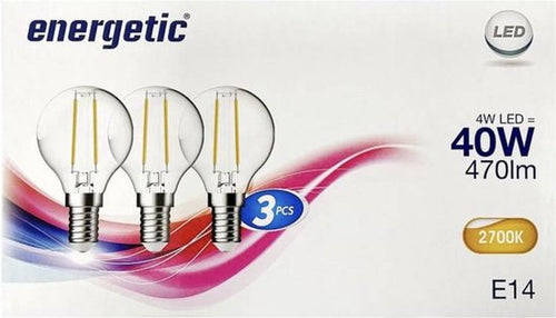 Energetic 4w LED A++ E14 Lamp 3-pack 2700k Clear 2023 - afbeelding 1