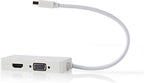 Nedis Mini DisplayPort-Kabel - DisplayPort 1.2 - Mini-DisplayPort Male - DVI-D 24+1-Pins Female / HDMI Input / VGA Female 15p - 21.6 Gbps - Vernikkeld - 0.20 m - Rond - PVC - Wit - Polybag - afbeelding 12