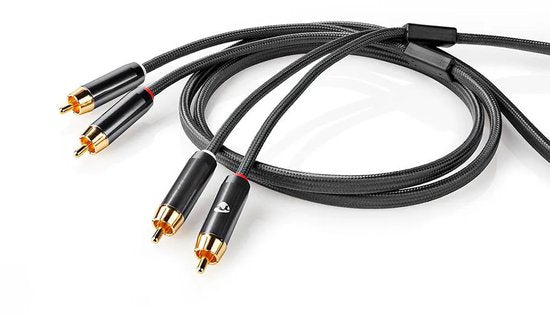 Nedis Stereo-Audiokabel - 2x RCA Male - 2x RCA Male - Verguld - 1.00 m - Rond - Grijs / Gun Metal Grijs - Cover Window Box - afbeelding 13