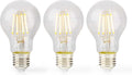 Nedis LED-Filamentlamp E27 - A60 - 7 W - 806 lm - 2700 K - Dimbaar - Warm Wit - Retrostijl - 3 Stuks - afbeelding 1