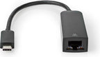 Nedis USB-netwerkadapter - USB 3.2 Gen 1 - 1000 Mbps - USB-C Male - RJ45 Female - 0.20 m - Rond - Vernikkeld - Vertind-Koper - Zwart - Envelop - afbeelding 1