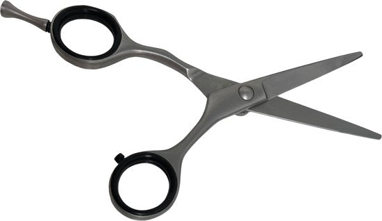 Kappersschaar Goede Kwaliteit Matzilver Rechts 5.5 inch met Stelschroef en Bewaaretui Leatherlook - afbeelding 3